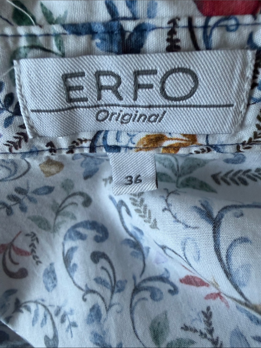 Erfo Original Floral Long-Sleeve Button-Up Shirt Size 36 - Picture 10 of 12
